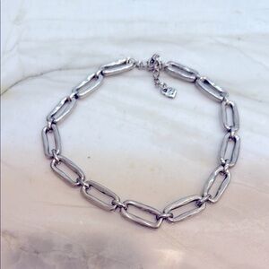 UNO de 50 Rectangular Link Chain Choker Short Necklace